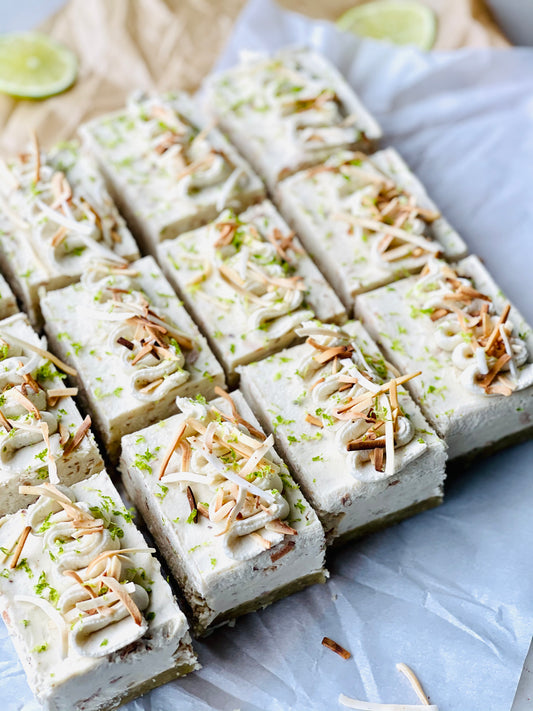 Lime. White chocolate. Toasted coconut.