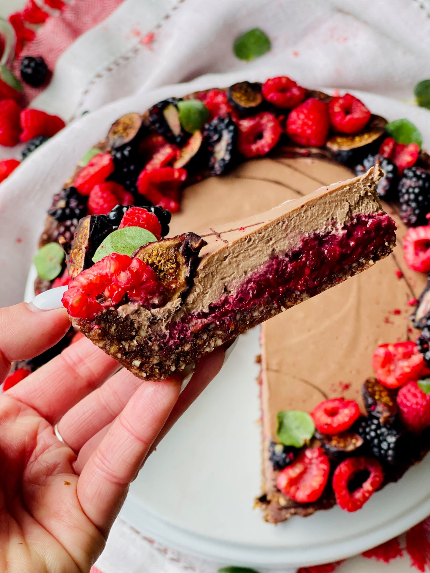 DARK CHOCOLATE & MIXED BERRY TART