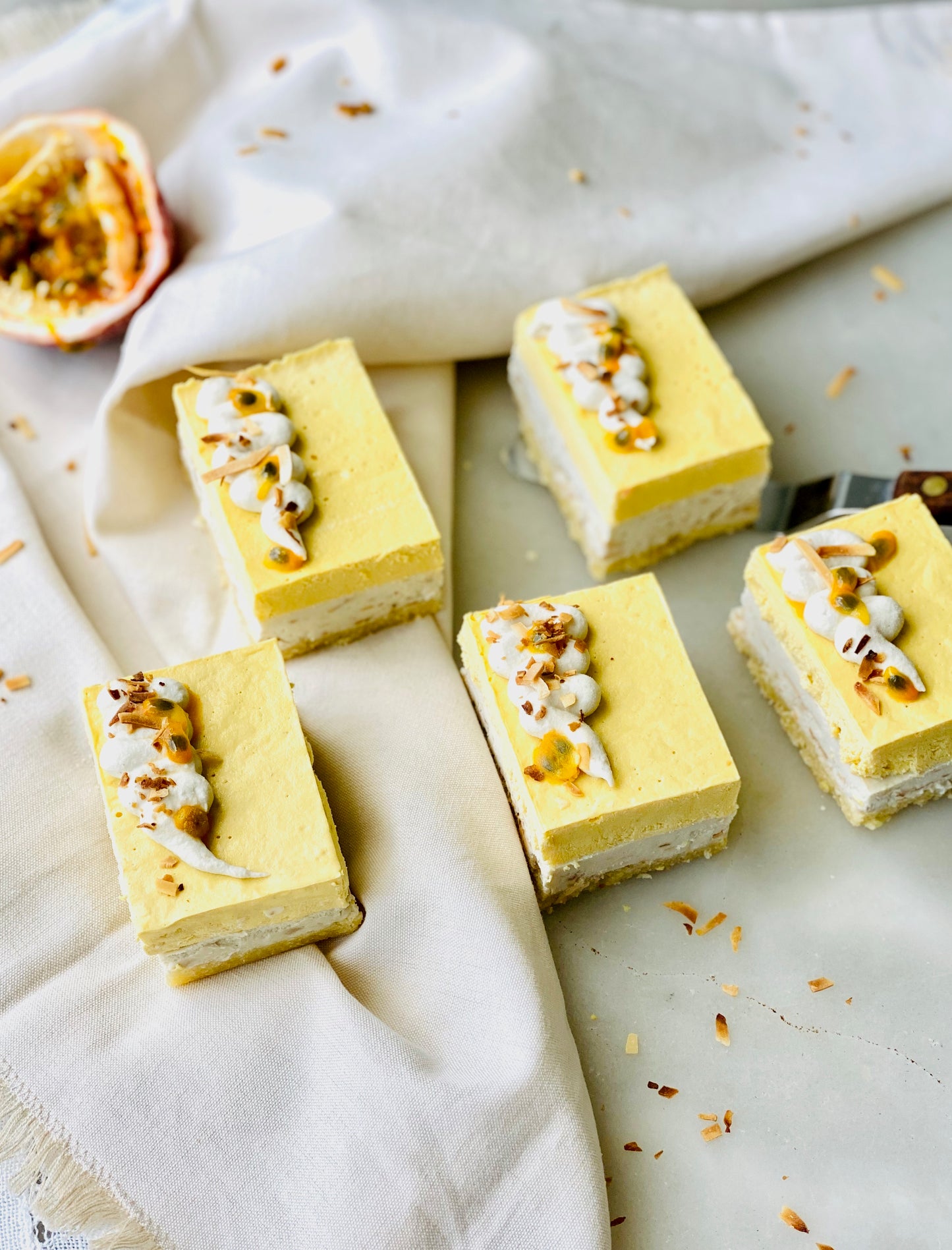 Passion fruit & Toasted coconut.