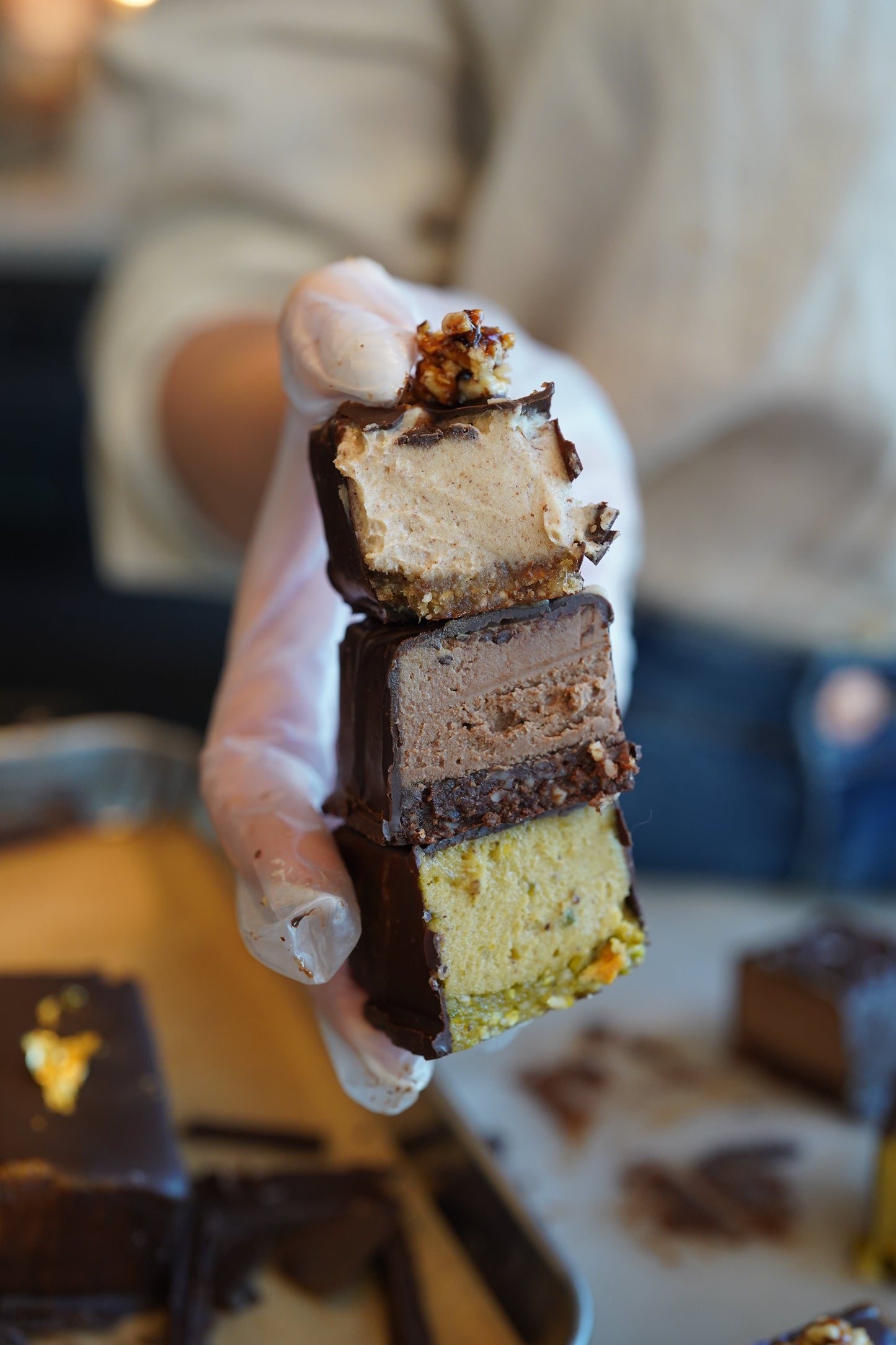 *CANDY BAR COMBO *NOUGAT EDITION : PISTACHIO// HAZELNUT// CHOCOLATE- 6 PACK